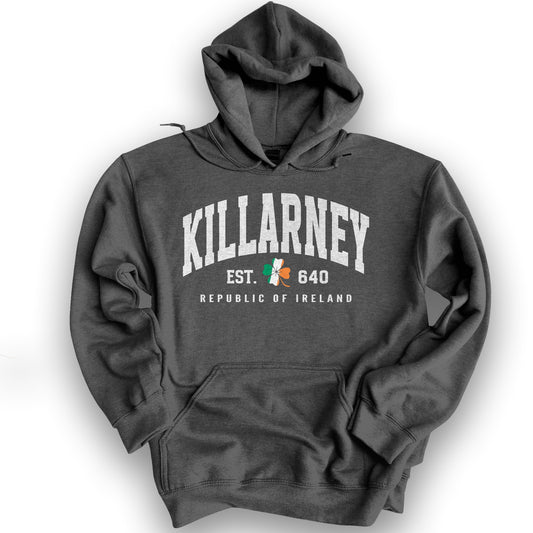 Killarney Varsity Flag Hoodie - Dark Heather