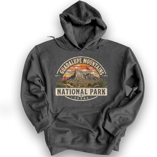 Guadalupe Mountains Medallion Hoodie - Dark Heather