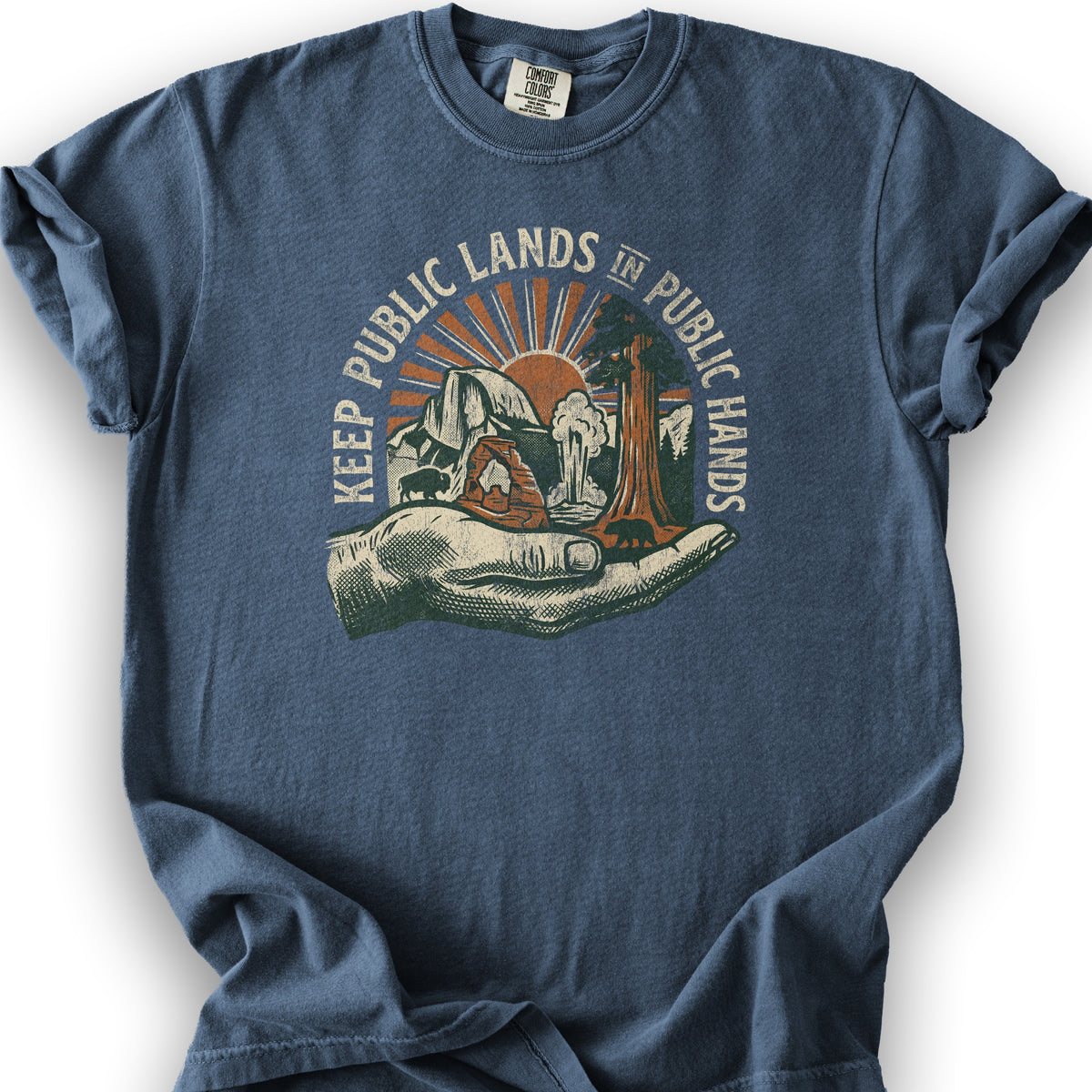 Public Lands Public Hands V2 T-Shirt - Denim