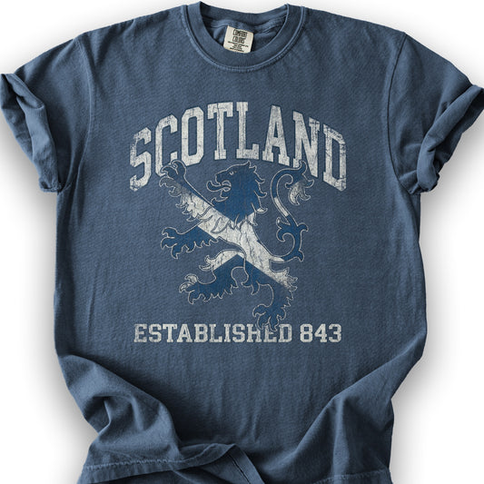 Scotland Saltire Lion T-Shirt - Denim