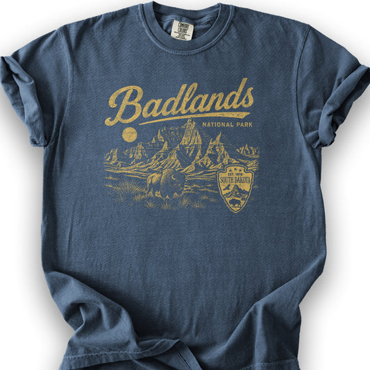 Badlands Vintage Sketch T-Shirt - Denim