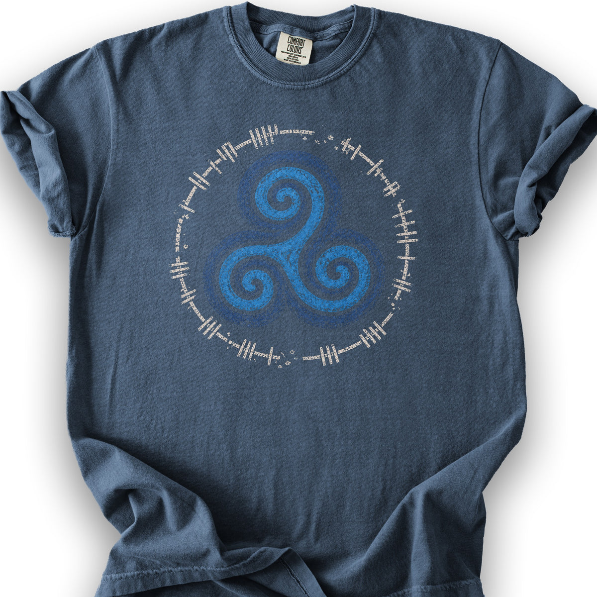 Celtic Triskele T-Shirt - Denim