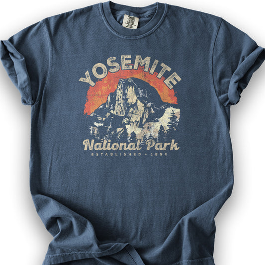 Yosemite National Park "Vintage Half Dome" T-Shirt - Denim