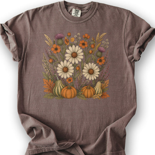 Pumpkin Florals T-Shirt - Espresso