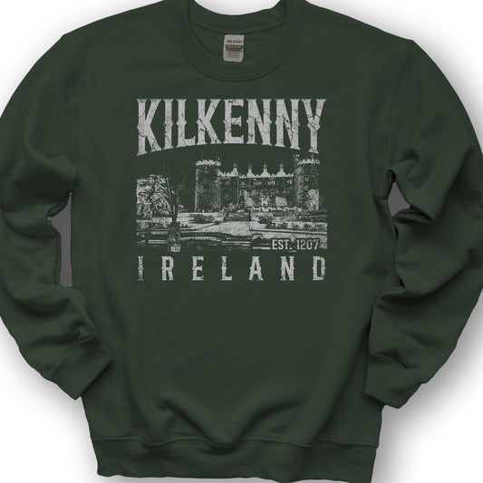 Kilkenny Ireland Vintage Print Sweatshirt - Forest Green