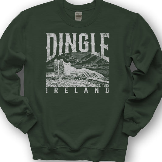 Dingle Ireland Vintage Print Sweatshirt - Forest Green