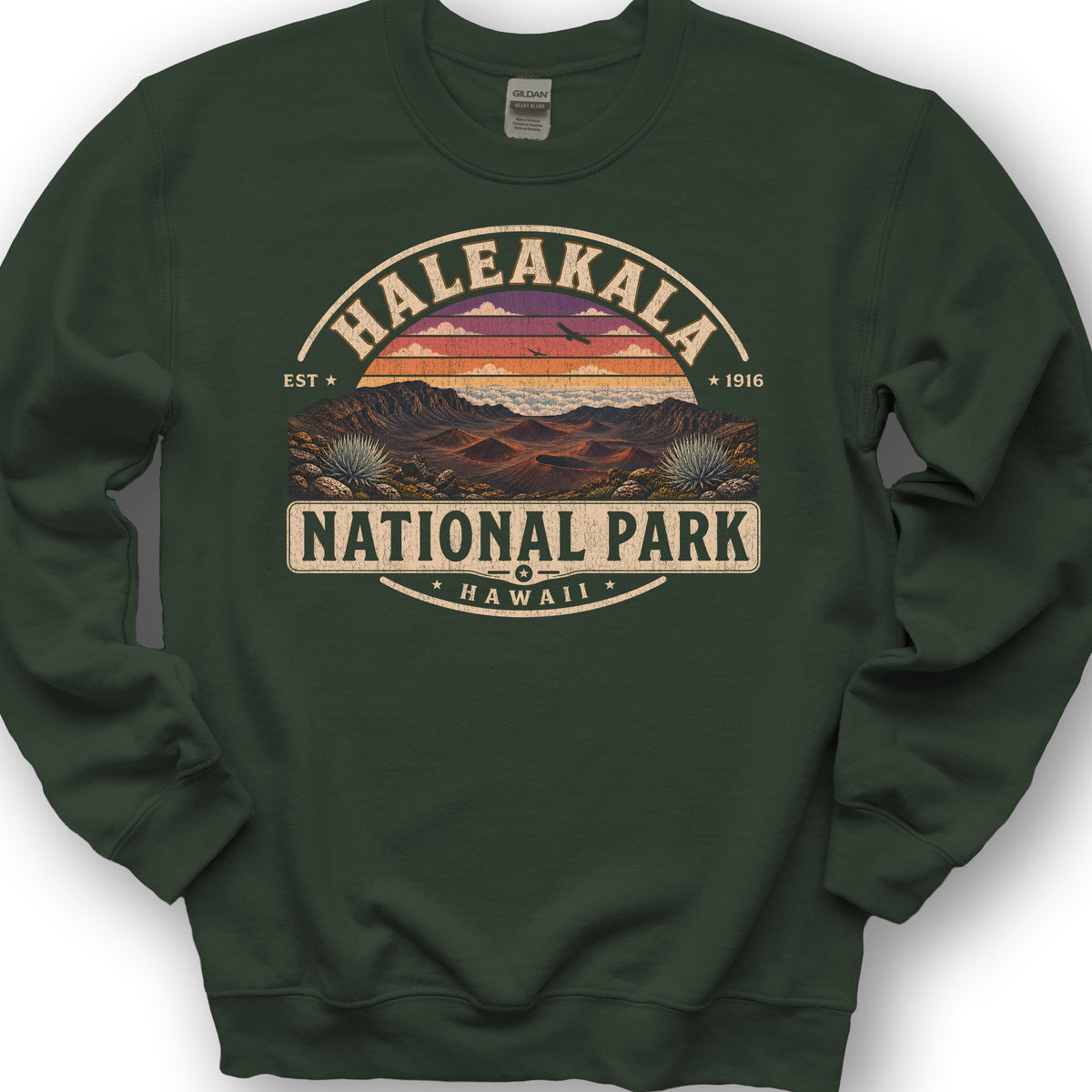 Haleakala Medallion Sweatshirt - Forest Green