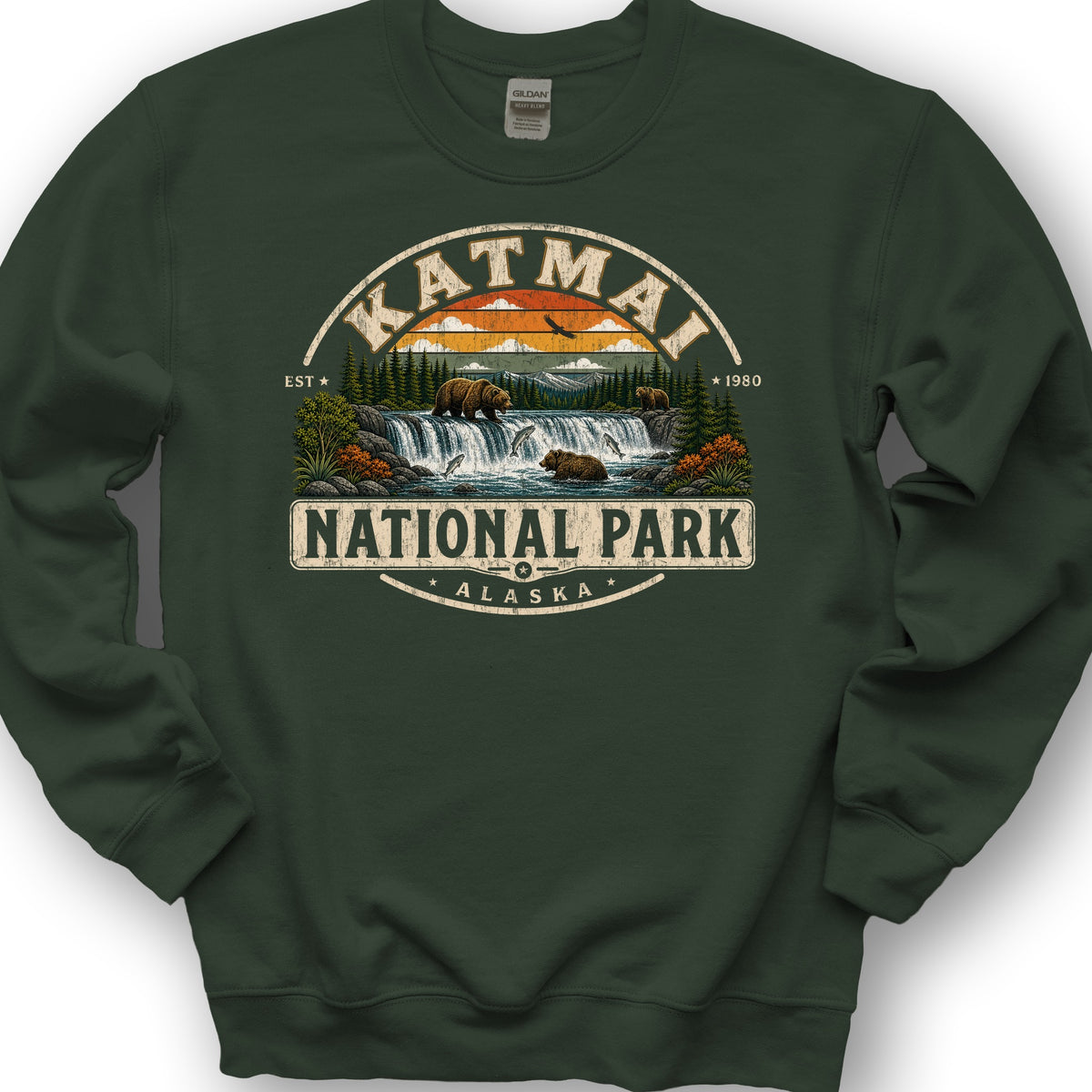 Katmai Medallion Sweatshirt - Forest Green