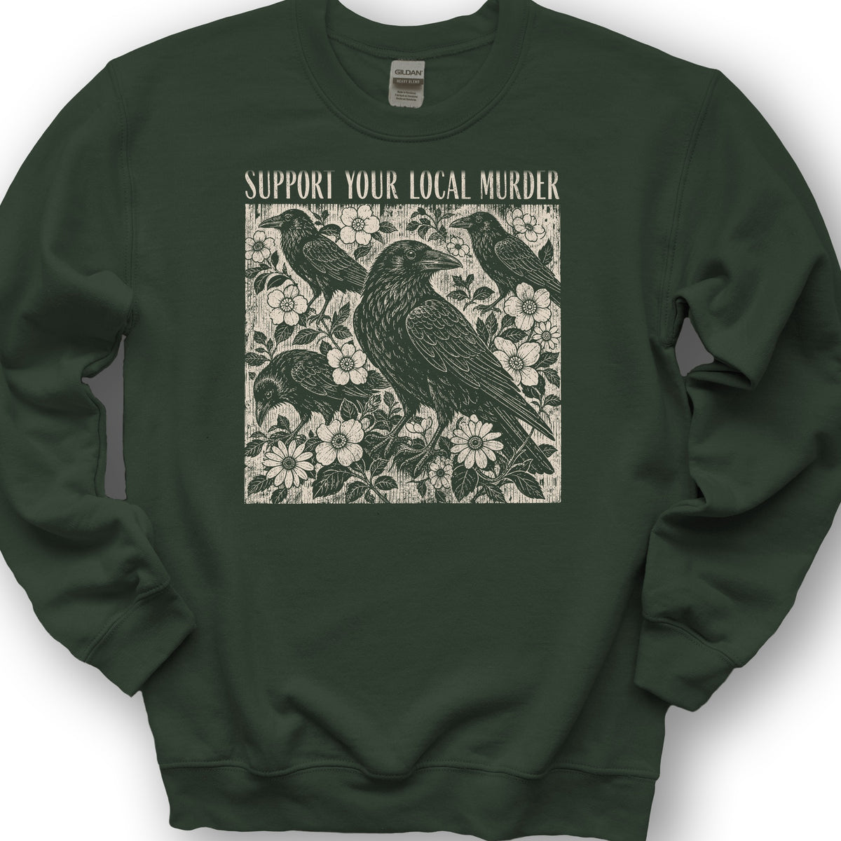 Crow Local Murder Sweatshirt - Forest Green