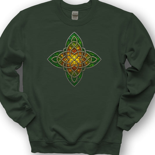 Celtic Glass Star Sweatshirt - Forest Green