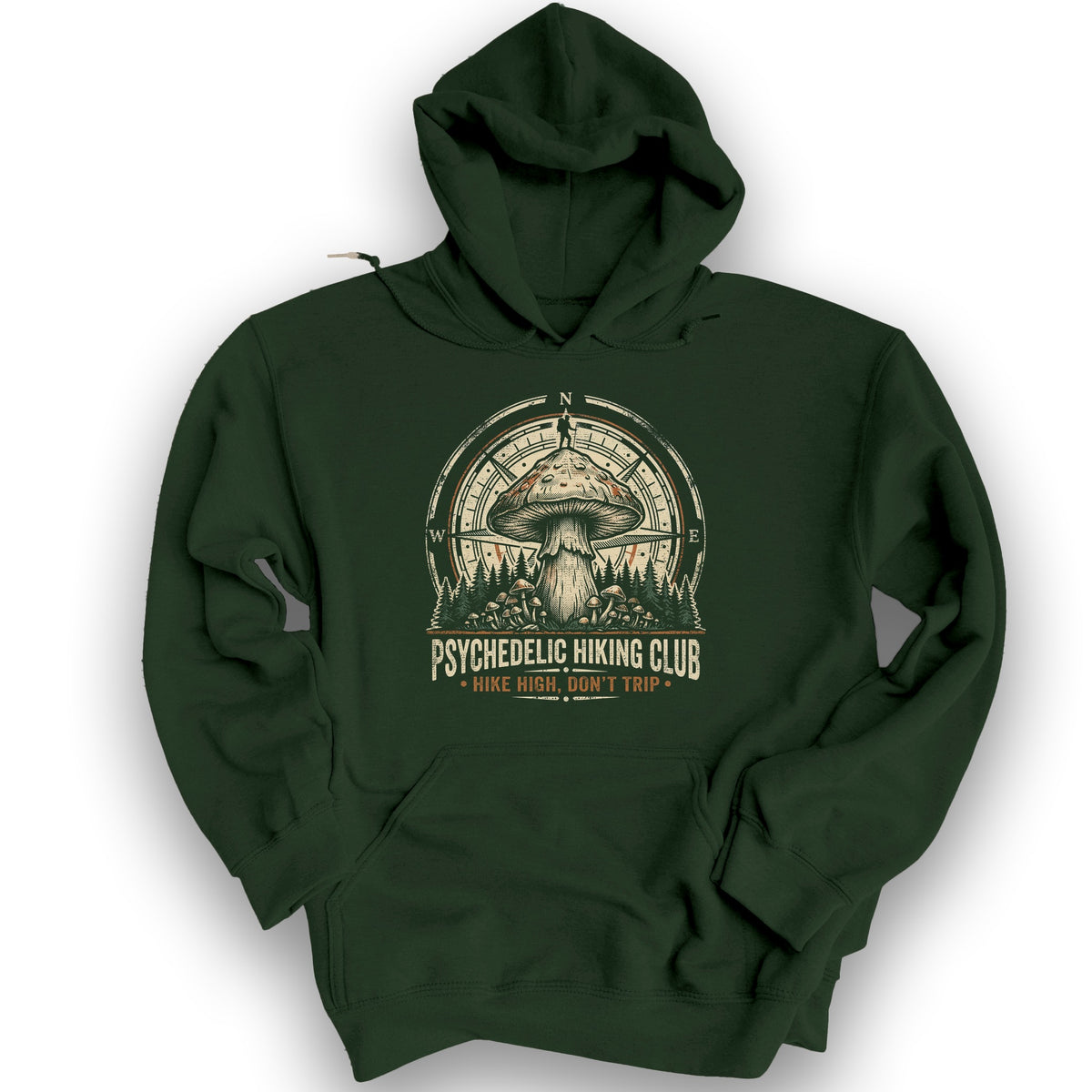 Psychedelic Hiking Club Hoodie - Forest Green