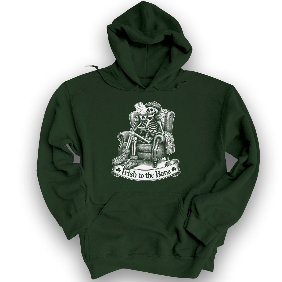 Irish Bone Tea Hoodie - Forest Green