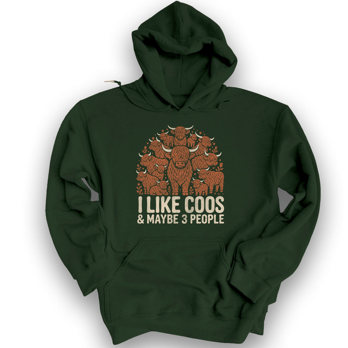 I Like Coos Hoodie - Forest Green