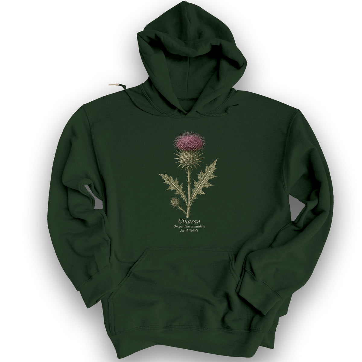 Cluaran Thistle Hoodie - Forest Green