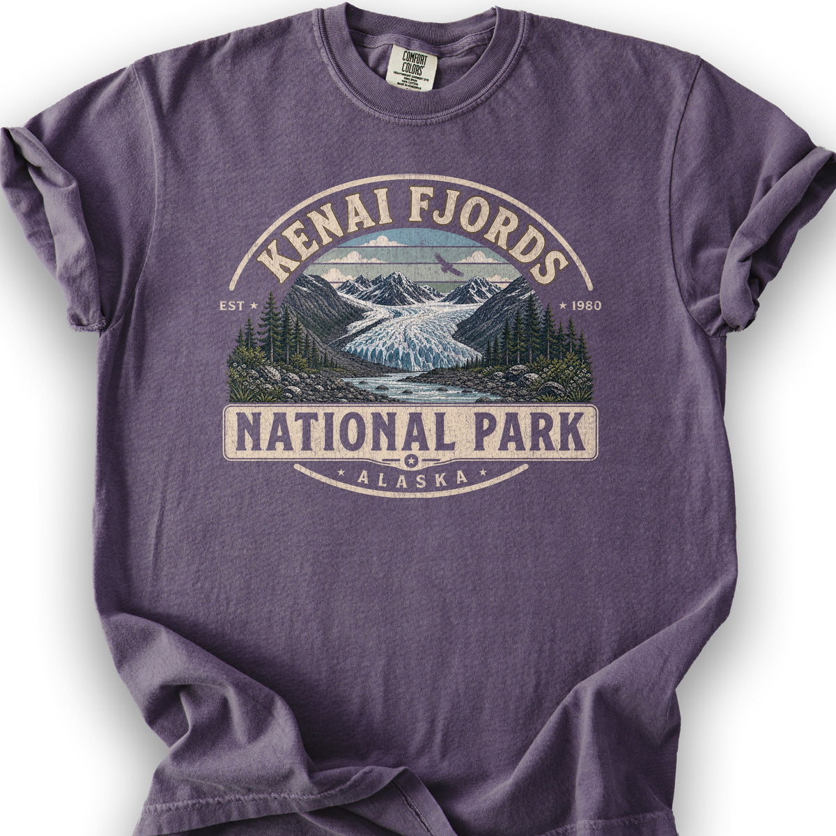 Kenai Fjords Medallion T-Shirt - Grape
