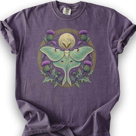 Thistle Luna Moth T-Shirt - Grape