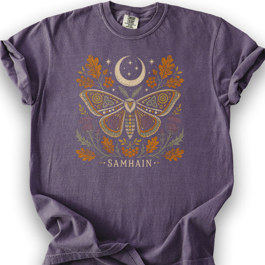 Samhain Autumn Moth T-Shirt - Grape