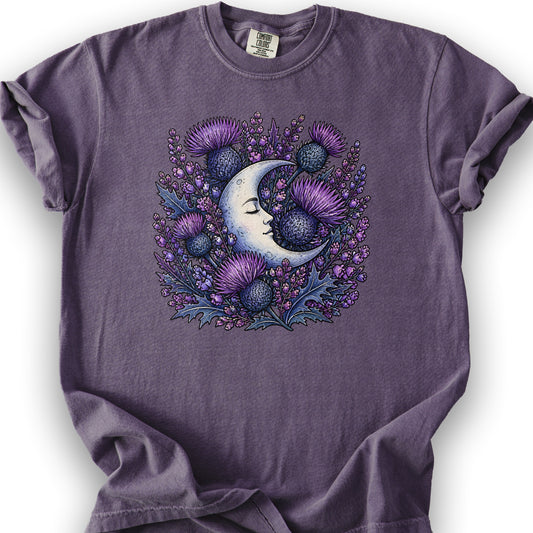 Botanical Moon Thistle T-Shirt - Grape