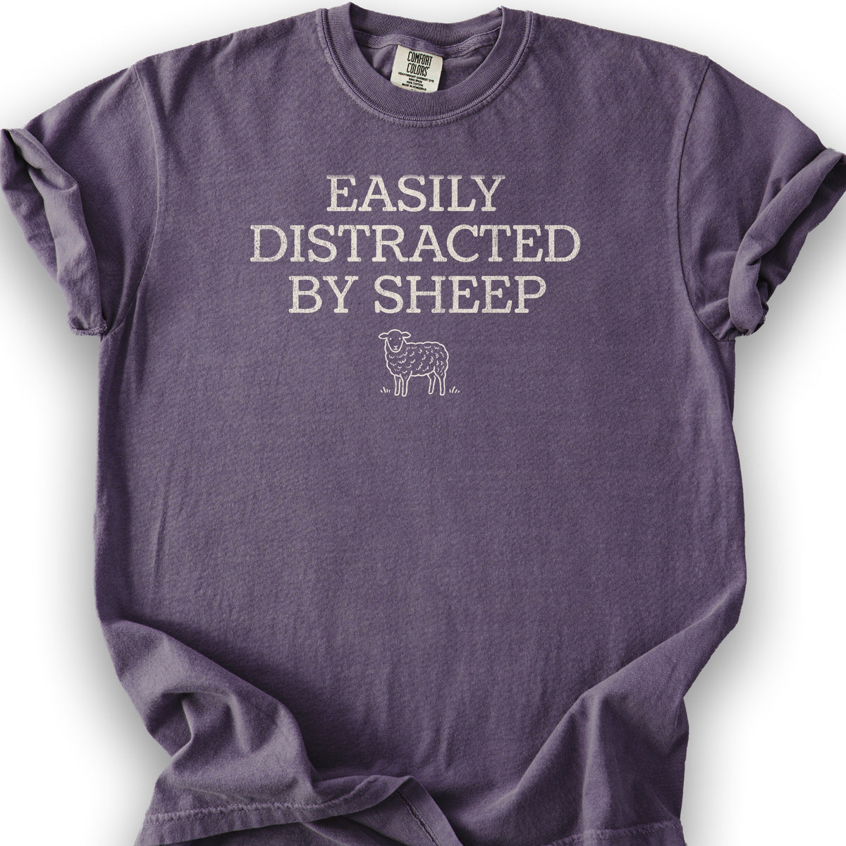 Easily Distracted By Sheep T-Shirt - Grape