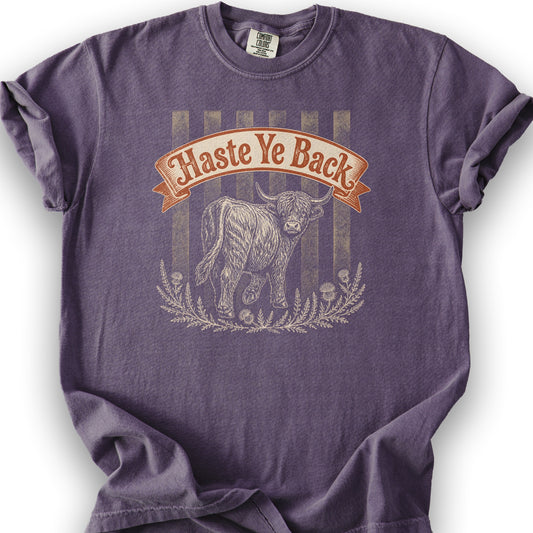Haste Ye Back Coo T-Shirt - Grape