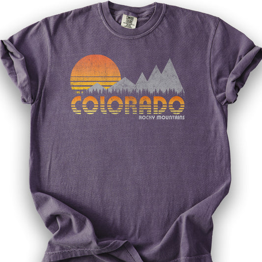Colorado Rocky Mountains "80's Retro" T-Shirt - Grape