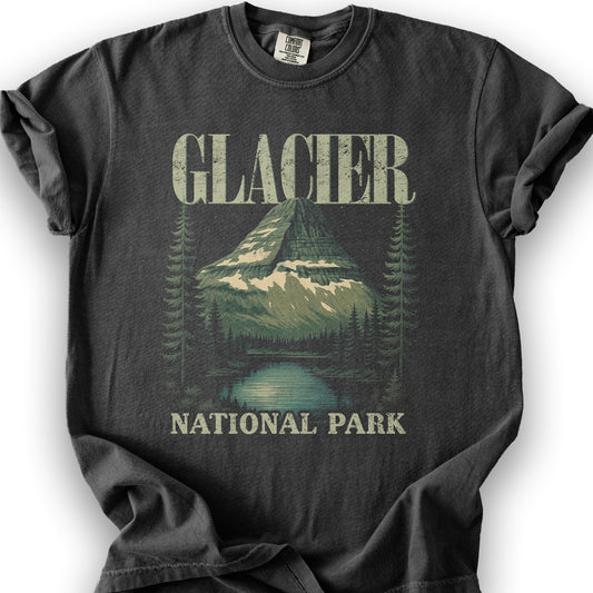 Glacier National Park "Bearhat Mountain" T-Shirt - Graphite