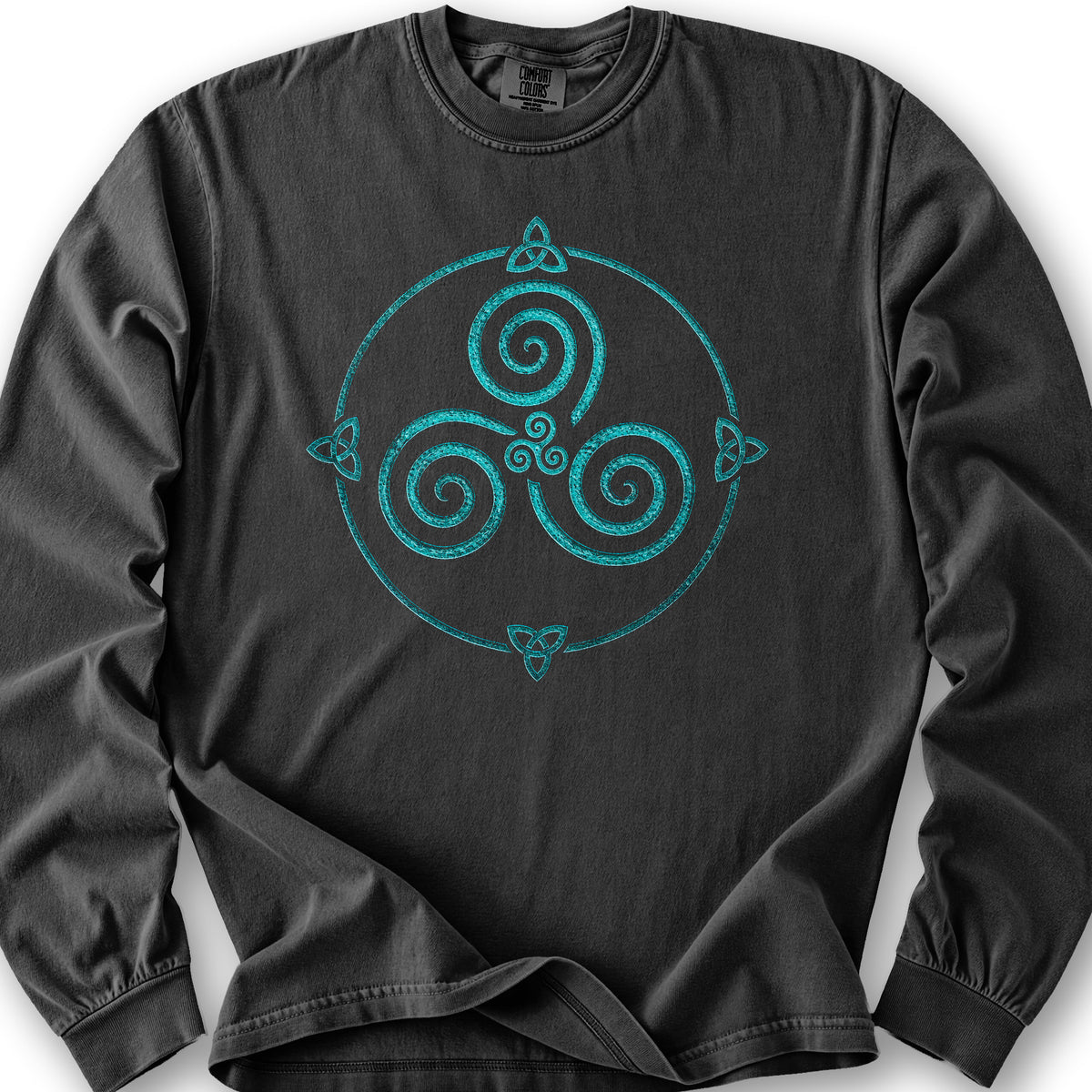 Celtic Triskele Spiral Long Sleeve Shirt - Graphite