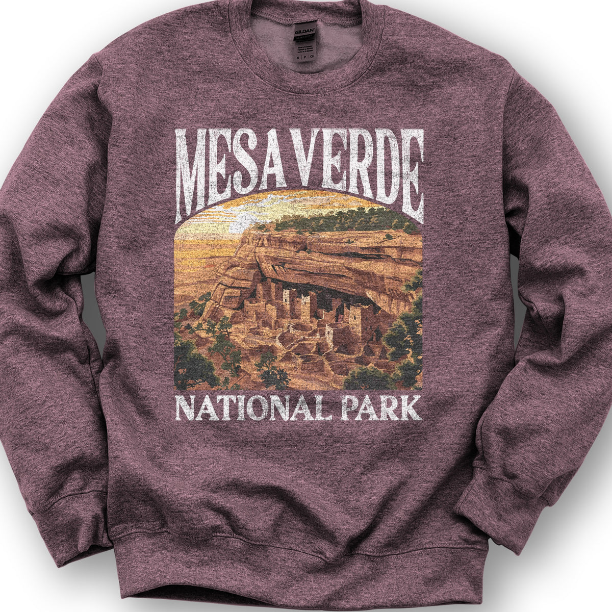 Mesa Verde National Park "Big and Bold" Sweatshirt - Heather Sport Dark Maroon