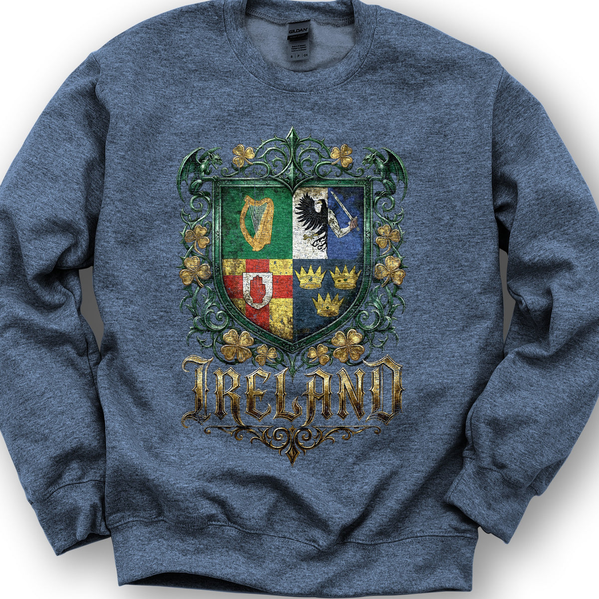 Irish Gothic Arms Sweatshirt - Heather Sport Dark Navy