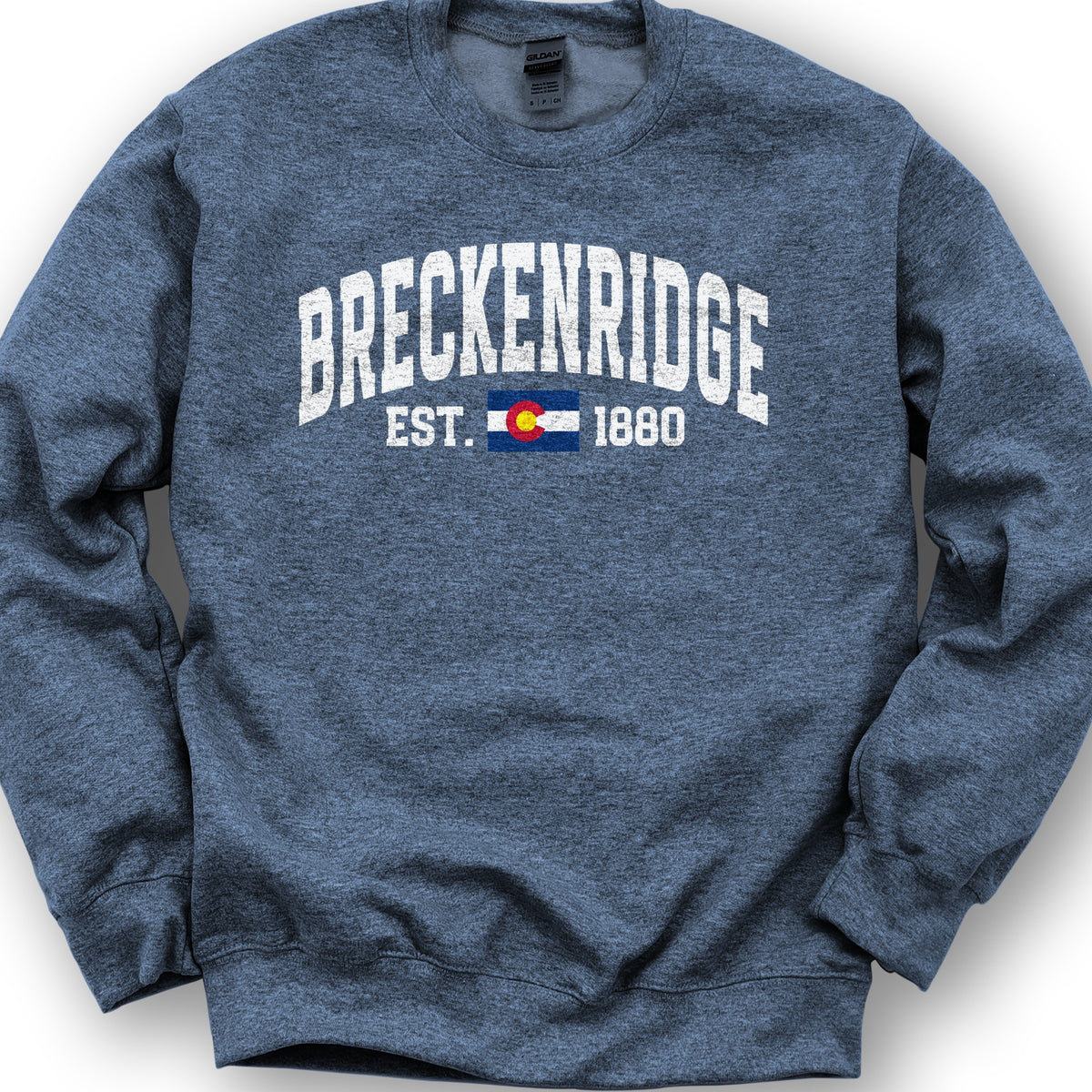Breckenridge Colorado Varsity Sweatshirt - Heather Sport Dark Navy