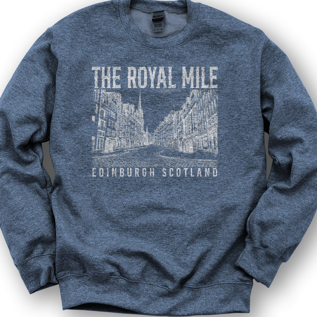 Royal Mile Scotland Sketch Sweatshirt - Heather Sport Dark Navy