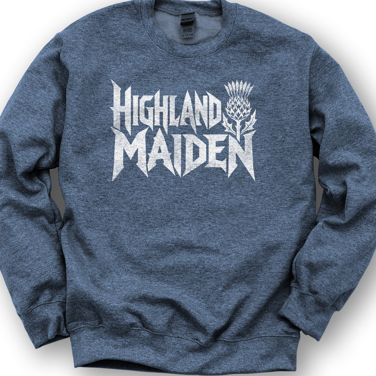 Highland Maiden Thistle Sweatshirt - Heather Sport Dark Navy