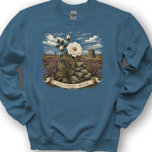 Culloden White Rose Sweatshirt - Indigo Blue
