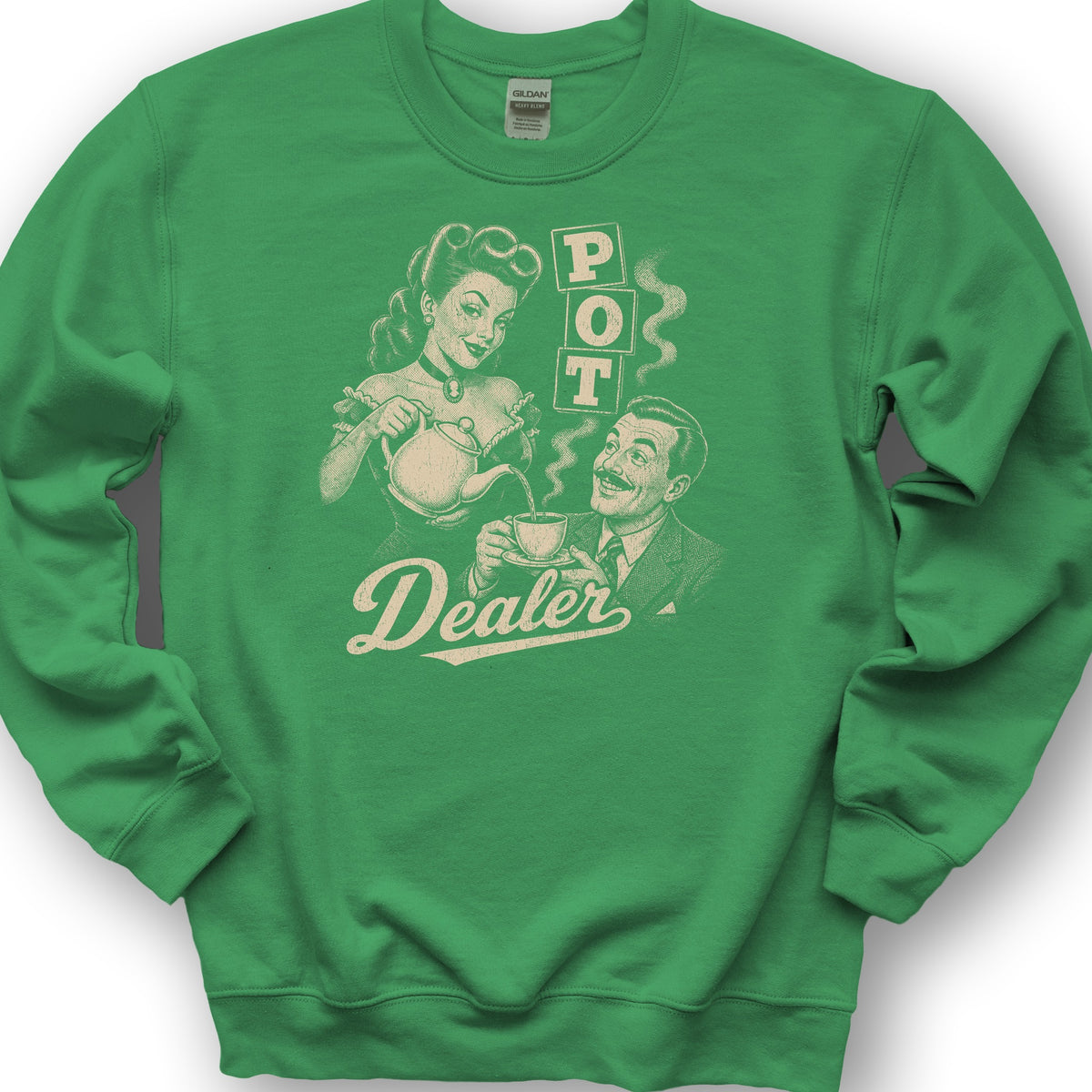 Pot Dealer Tea Sweatshirt - Irish Green