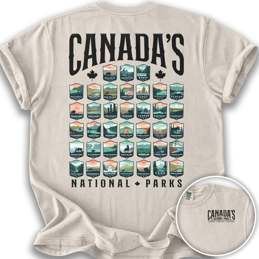 Canada's National Parks "Badges" T-shirt - Ivory