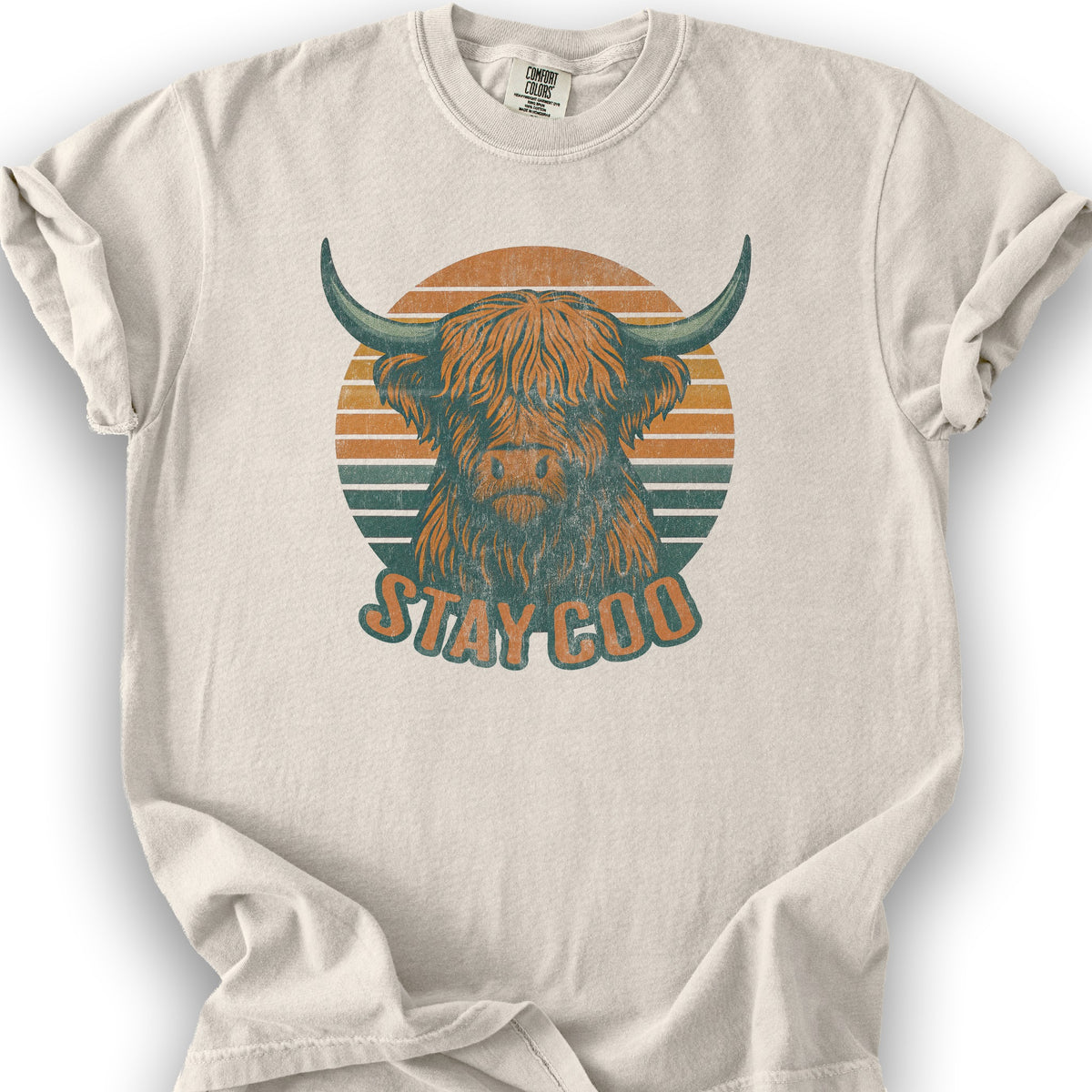 Highland Cow "Stay Coo" T-Shirt - Ivory