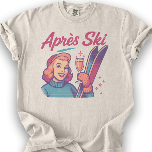 Apres Ski Retro 1950's T-Shirt - Ivory