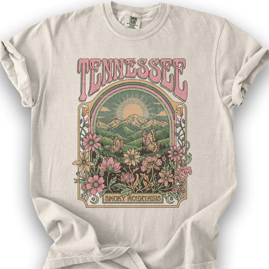 Tennessee Smoky Mountains Butterfly T-shirt - Ivory