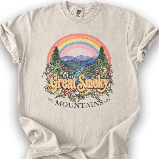 Smoky Mountains Rainbow T-Shirt - Ivory
