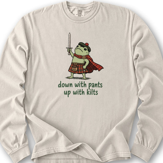 Down With Pants Up With Kilts Long Sleeve Shirt - Ivory