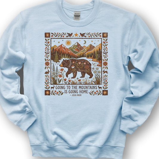 Going Home John Muir Sweatshirt - Light Blue