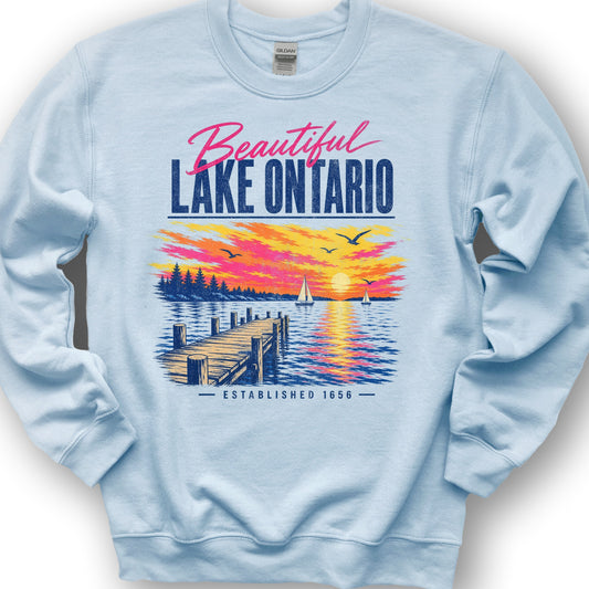 Lake Ontario Color Burst Sweatshirt - Light Blue