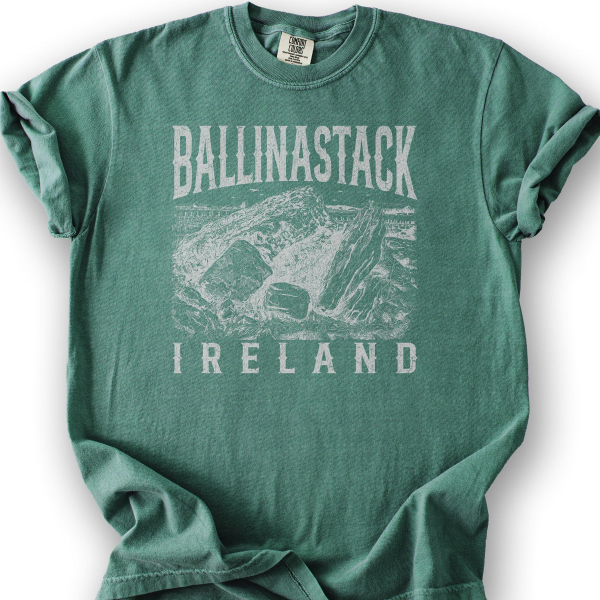 Ballinastack Ireland Sketch T-Shirt - Light Green