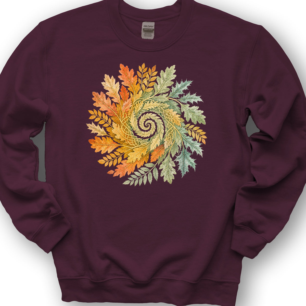 Autumn Spiral Sweatshirt - Maroon