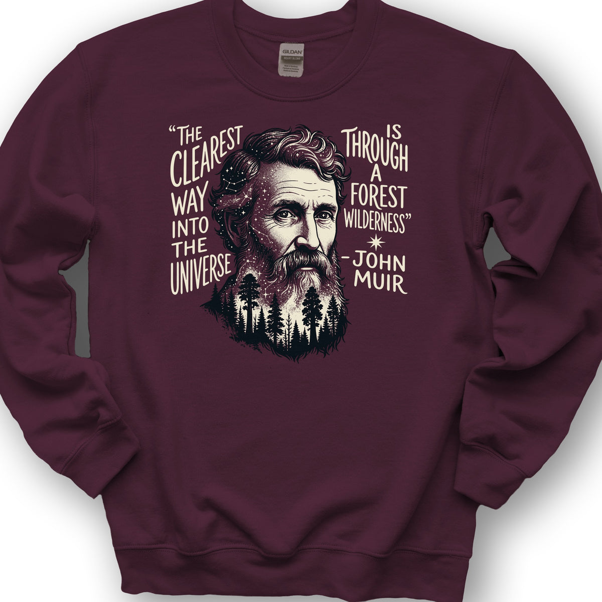 John Muir Universe Sweatshirt - Maroon