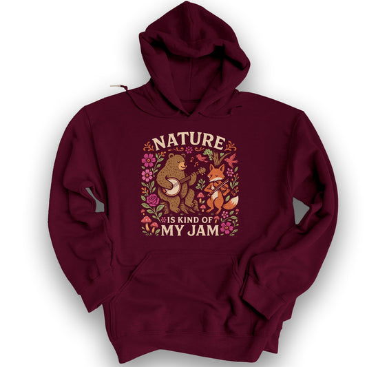 Cottagecore "Nature Jam" Hoodie - Maroon