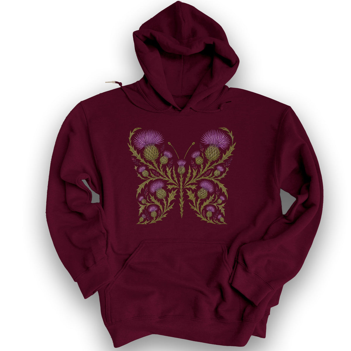 Thistle Butterfly 2 Hoodie - Maroon