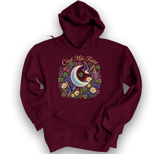 Céad Míle Fáilte Moon Hoodie - Maroon