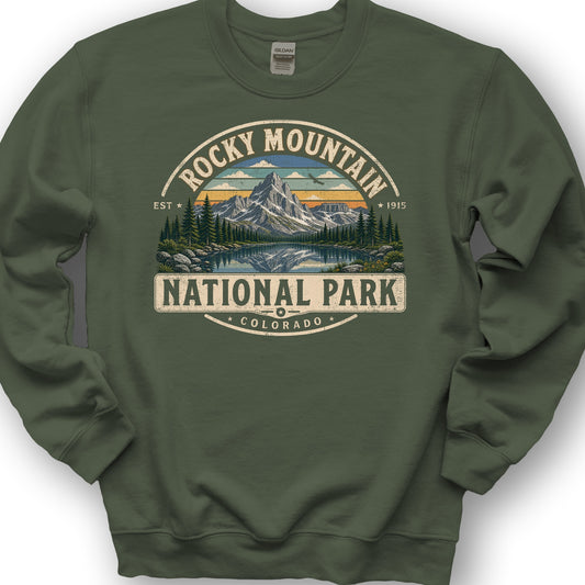 Rocky Mountain Medallion Sweatshirt - Military Green