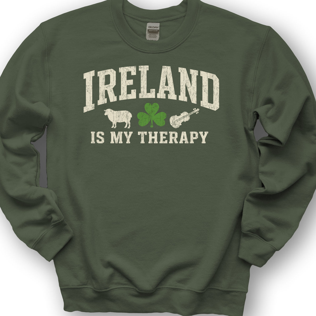 Ireland Is My Therapy Sweatshirt - Military Green